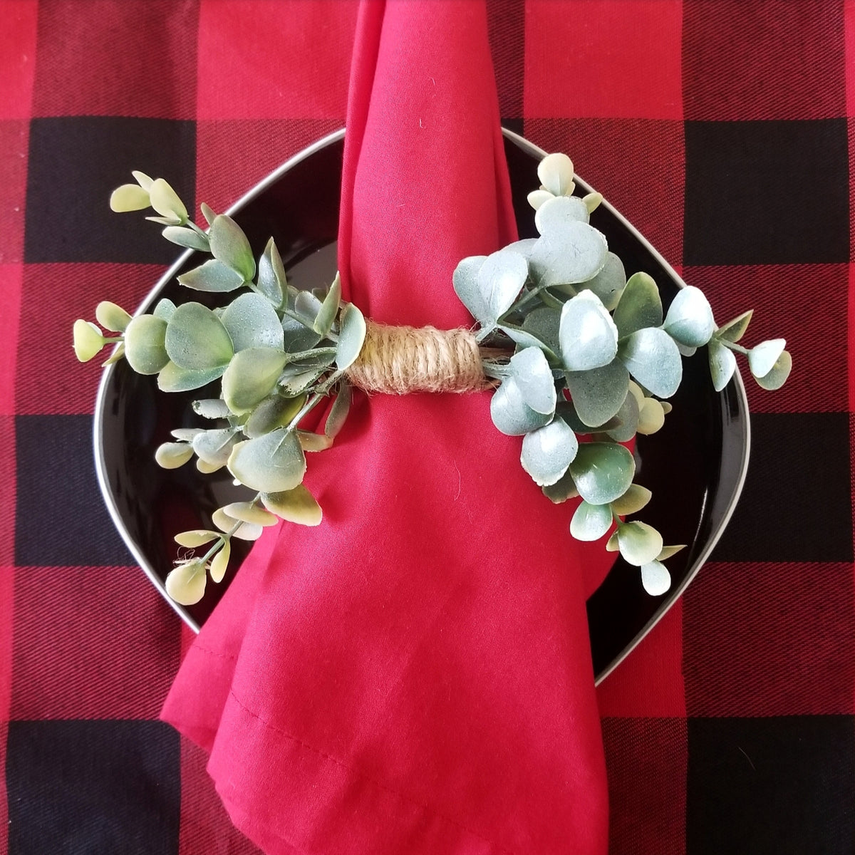Farmhouse Eucalyptus Napkin Rings (set of 2) Spark JOY Decor