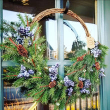 Load image into Gallery viewer, Winter Blueberry Hoop Wreath