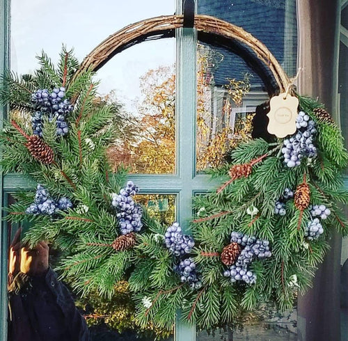 Winter Blueberry Hoop Wreath