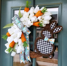 Load image into Gallery viewer, Buffalo Check Bunny Wreath