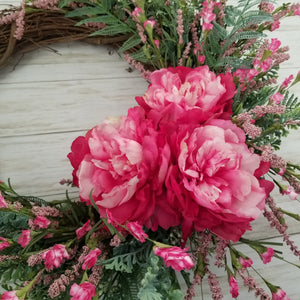 Hot Pink Peony Wreath