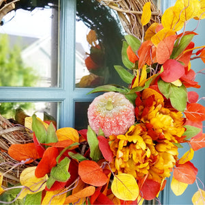 Vibrant Peony Fall Wreath