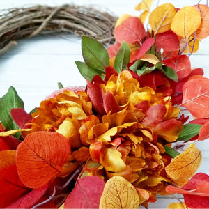 Vibrant Peony Fall Wreath