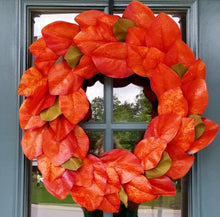 Load image into Gallery viewer, Large Orange Fall Foliage Wreath