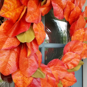 Large Orange Fall Foliage Wreath
