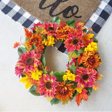 Load image into Gallery viewer, Sunset Autumn Sunflower Wreath