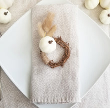 Load image into Gallery viewer, Hare&#39;s Tail and Pumpkin Napkin Rings (set of 2)