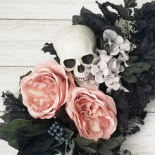 Load image into Gallery viewer, Romantic Skeleton Halloween Wreath