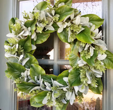 Load image into Gallery viewer, Mixed Greenery Magnolia Wreath