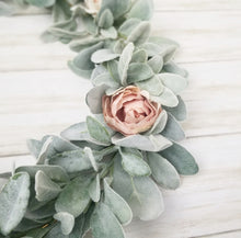 Load image into Gallery viewer, Spring Lamb&#39;s Ear Wreath with Blush Pink and Cream Flowers