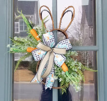 Load image into Gallery viewer, Easter Bunny Wreath with Buffalo Check Vintage Truck Bow