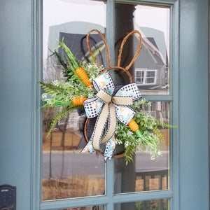 Easter Bunny Wreath with Buffalo Check Vintage Truck Bow