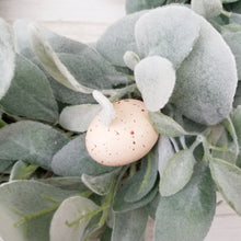 Load image into Gallery viewer, Spring Everyday Lambs Ear Wreath with Pastel Easter Eggs