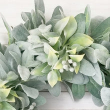 Load image into Gallery viewer, Farmhouse Chic Mixed Greenery Wreath