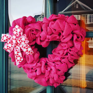 Fuchsia Valentine's Heart Wreath