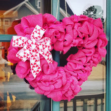 Load image into Gallery viewer, Fuchsia Valentine&#39;s Heart Wreath