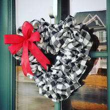 Load image into Gallery viewer, Buffalo Check Heart Wreath