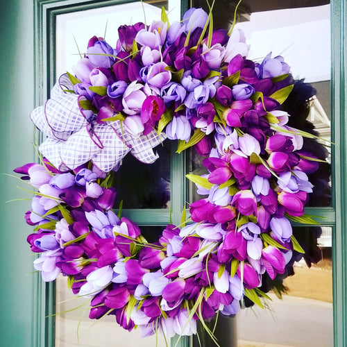 Deep Lavender Tulip Wreath