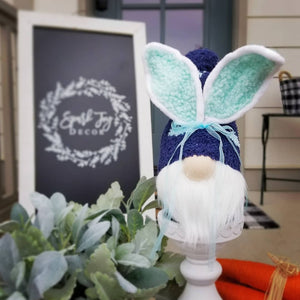Easter Bunny Gnome with Teal Ears