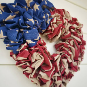 USA Flag Heart Wreath