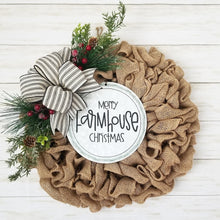 Load image into Gallery viewer, Merry Farmhouse Christmas Burlap Wreath